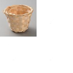 Цвет Древесины 16шт. мини-корзинки из бамбука, аксессуары для домашнего кукольного домика с микро-ландшафтом, притворяясь опорными украшениями, деревесиные, 50~80x65 мм, внутренний диаметр: 65 мм