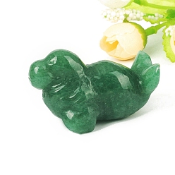 Green Aventurine Natural Green Aventurine Carved Healing Sea Dog Figurines, Reiki Energy Stone Display Decorations, 50.8mm