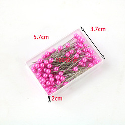 pink Boxed colored pearlescent needles nickel-plated bead needles DIY clothing positioning pins 100 pieces 1 box