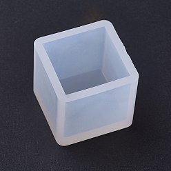 White Silicone Molds, Resin Casting Molds, For UV Resin, Epoxy Resin Jewelry Making, Cube, White, 31x31x28mm, Inner Size: 25x25mm