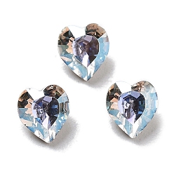 Кристалл K 9 кабошоны из стеклянного страза, задние и задние, сердце, кристалл, 5.5x5x3 мм