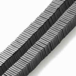 Non-magnetic Hematite Electroplate Non-magnetic Synthetic Hematite Beads Strands, Square Heishi Beads, 6x6x1mm, Hole: 1mm, about 370pcs/strand, 15.7 inch