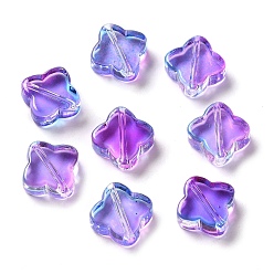 Dark Violet Transparent Glass Beads, Rhombus, Dark Violet, 11.5x11.5x4.5mm, Hole: 1.2mm