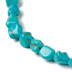 Dark Turquoise 11 Strands Synthetic Howlite Beads Strands, Dyed, Nuggets, Dark Turquoise, 12~13.5x8.5~11x8.5~11mm, Hole: 1.6mm, about 34pcs/strand, 16.22 inch(41.2cm)