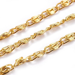 Golden Lumachina Iron Chains, Unwelded, Silver Color, with Spool, Golden, 6.5x2.5x1mm, about 328.08 Feet(100m)/roll