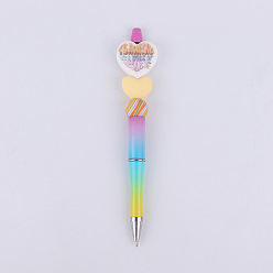 Word Plastic Ball-Point Pen, Beadable Pen, for DIY Personalized Pen, Word, 145mm