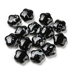 Black Spray Painted Opaque Acrylic Beads, Star, Black, 14.5x15x6.5mm, Hole: 2.2mm