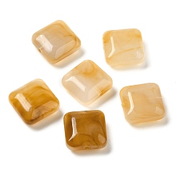 Goldenrod Transparent Acrylic Beads, Square, Goldenrod, 15.5x15.5x7.5mm, Hole: 1.6mm, about 327pcs/500g