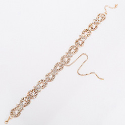 golden Sparkling Crystal Choker Necklace for Women - Sexy Nightclub Collarbone Chain with Rhinestones and Glamorous European Style (N376)