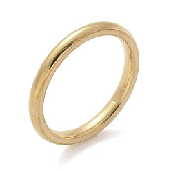 Золотой 304 кольца плоские из нержавеющей стали, ионное покрытие (ip), золотые, 2 мм, размер США 8 1/2 (18.5 мм)