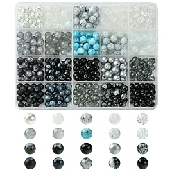 (52) Непрозрачная лаванда Круглые стеклянные бусины своими руками, изготовление ювелирных изделий, наборы для поиска, разноцветные, 7.5~9 мм, отверстие : 1~1.6 мм, 20 шт / стиль