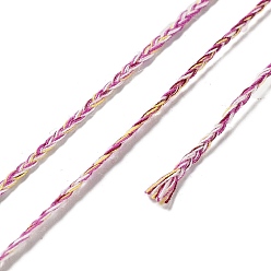 Old Rose 20M Polycotton Braided Cord, Flat, for DIY Jewelry Making, Old Rose, 2x0.7mm, about 21.87 Yards(20m)/Roll