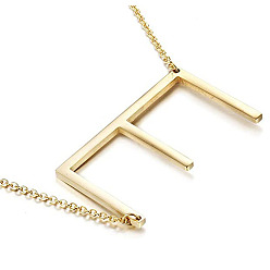 Golden E Stylish 26-Letter Alphabet Necklace for Women - Fashionable European and American Jewelry Accessory