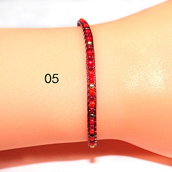 Красный Браслет дружбы ручной работы в богемном стиле из бисера с плетением из рисового жемчуга своими руками - 15 слов или меньше, красные