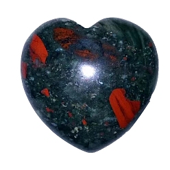 Bloodstone Natural Bloodstone Heart Palm Stone, Massage Tools, Pocket Stone for Energy Balancing Meditation, 30x30x15mm