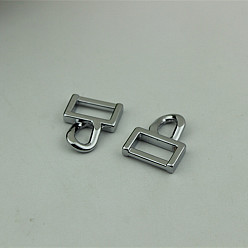 Argent Boucles de clip latérales en alliage de zinc fermoir de connecteur de rivet d'ongle, pour accroche sac, argenterie, 21.5mm, Trou: 5mm, diamètre intérieur: 16x20 mm