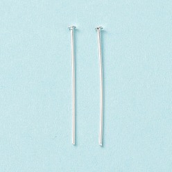 Silver Brass Flat Head Pins, Cadmium Free & Lead Free, Silver, 25mm, Head: 1.7mm, Pin: 0.6mm, 22 Gauge