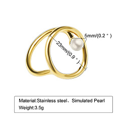 RC-550 Minimalist Gold Stainless Steel Open Ring for Women, Titanium Steel Index Finger Rings