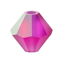 70350 20019 Fuchsia AB Matt Хрустальные бусины preciosa®, чешский хрусталь, биконус(451 69 302 рондель), 70350 20019 фуксия ab матовый, 4 мм, отверстие : 0.8 мм