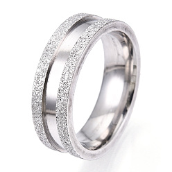 Нержавеющая Сталь Цвет 201 рифленое кольцо из нержавеющей стали для женщин, цвет нержавеющей стали, внутренний диаметр: 16 мм, широк: 6 мм