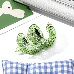 Зеленый лайм Заколки для волос в форме когтей из ацетата целлюлозы, аксессуары для волос для женщин и девочек, змея, зеленый лайм, 86x50x50 мм
