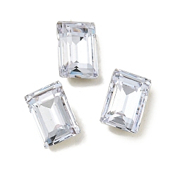 Александрит Стеклянные стразы кабошоны, плоская задняя и задняя, граненые, прямоугольные, александрит, 6x4x2.5 мм