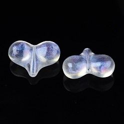 Clear Transparent Acrylic Beads, Glitter Powder, Heart, Clear, 17x23x8.5mm, Hole: 1.2mm, about 275pcs/500g