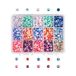 Mixed Color Imitation Pearl Acrylic Cabochons, Dome/Half Round, Mixed Color, 140x108x30mm, about 3150pcs/box