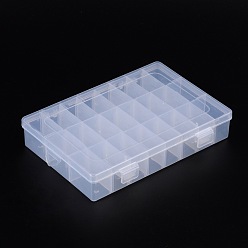 Claro Recipientes de almacenamiento de cuentas de plástico, caja divisoria ajustable, Claro, 20x14x3.7 cm