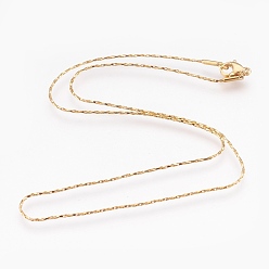 Golden 304 Stainless Steel Coreana Chain Necklaces, with Lobster Claw Clasps, Golden, 16.5 inch(42cm), 0.9mm