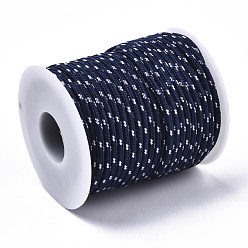 Bleu Marine Cordon polyester polyvalent, pour la fabrication de bracelets en corde ou de lacets de bottes, bleu marine, 3x2mm, environ 21.87 yards (20m)/rouleau