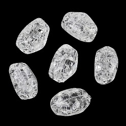 White Transparent Crackle Acylic Beads, Nuggets, White, 21x15x14.5mm, Hole: 2mm, about 192pcs/500g