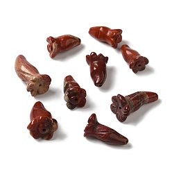 Красный Камень Натуральный красный бисер яшма, цветок, 16~18.5x11~13 мм, отверстие : 1~1.2 мм