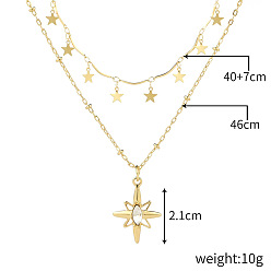 N2112-2 stars Multi-layered double-layered necklace collarbone chain heart necklace female niche design sense.