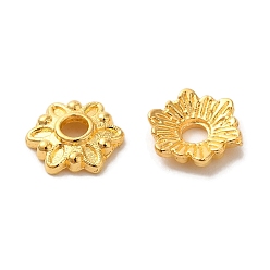 Золотой Тибетского стиля колпачков, без кадмия и без свинца, цветок, золотые, 7x7x2 мм, отверстие : 1.5 мм