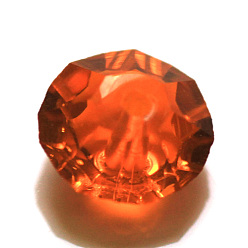 Orange Foncé Imitations de perles de cristal autrichien, grade de aaa, facette, plat rond, orange foncé, 6x3.5mm, Trou: 0.7~0.9mm