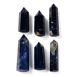 Sodalite Tower Natural Sodalite Healing Stone Wands, Energy Balancing Meditation Therapy Decors, Hexagon Prism, 23~27x17~24x37~89mm