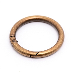Antique Bronze Alloy Spring Gate Rings, Cadmium Free & Lead Free, Antique Bronze, 41x5mm