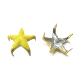 Yellow Alloy Enamel Bag Decorative Clasps, Star, Yellow, 10x10mm