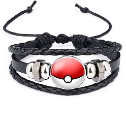 Style 2 Bracelet pokemon go time gem avec charme pokeball - bracelet en cuir diy