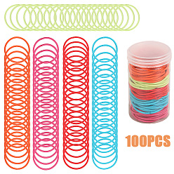 100 strands/can of colored thread Fashionable Colorful Elastic Hairband for Girls - Versatile Hair Accessory