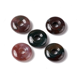 Indian Agate Natural Indian Agate Pendants, Donut/Pi Disc Charm Charm, 20x5~7mm, Hole: 6mm