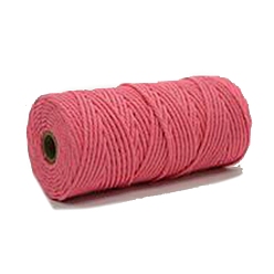 Crimson Cotton String Threads, Macrame Cord, Decorative String Threads, for DIY Crafts, Gift Wrapping and Jewelry Making, Crimson, 3mm, about 109.36 Yards(100m)/Roll