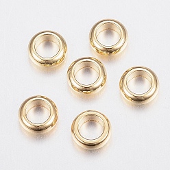 Golden 304 Stainless Steel Spacer Beads, Rondelle, Golden, 6x2mm, Hole: 4mm