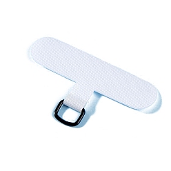 White Oxford Cloth Mobile Phone Lanyard Patch, Phone Strap Connector Replacement Part Tether Tab for Cell Phone Safety, White, 6x1.5x0.065~0.07cm, Inner Diameter: 0.7x0.9cm