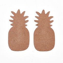 Saddle Brown Cardboard Display Cards, Used For Stud Earring, Pineapple, Saddle Brown, 64x32.5x0.3mm, Hole: 2mm, about 100pcs/bag