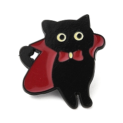 Clothes Cat Enamel Pins, Black Alloy Badge for Backpack Clothes, Clothes, 28.5x26x1.3mm