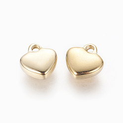 Golden 304 Stainless Steel Charms, Puffed Heart, Golden, 7.5x7x2.5mm, Hole: 1.2mm