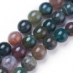 Indian Agate Natural Indian Agate Round Beads Strands, 10mm, Hole: 1mm, about 38pcs/strand, 14.8 inch
