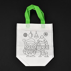 Owl Rectangle Non-Woven DIY Environmental Scribble Bags, with Handles, for Children DIY Crafts Making, Owl Pattern, 360mm